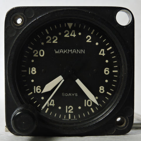 Aircraft Clock, 24 Hour, 8 Day Wakmann Model A-11-24