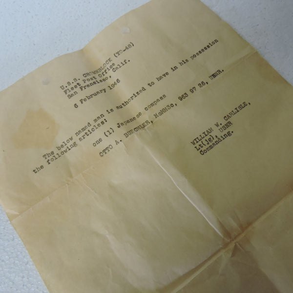 Compass, Type 92 Model 2, in Wooden Case, Japanese Navy Aircraft