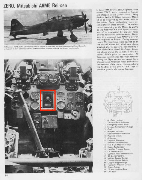 Compass, Type 92 Model 2, in Wooden Case, Japanese Navy Aircraft