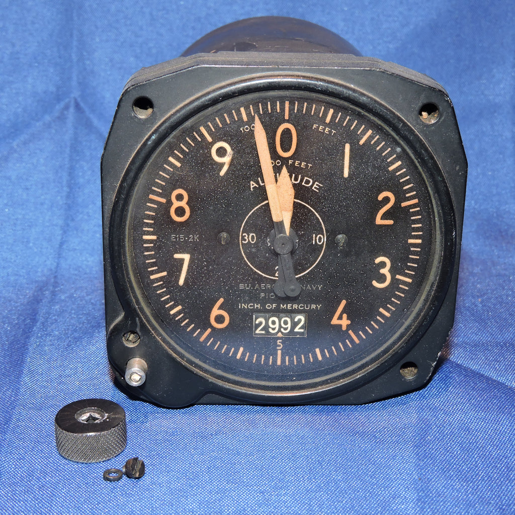 Altimeter for Parts or Repair, Type C-14A, 35,000 ft, US Navy WWII 1556-2K-A