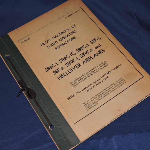 SB2C Helldiver Dive Bomber Flight Manual May 1944
