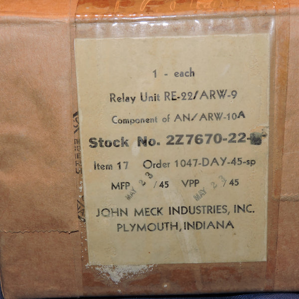 Relay Unit RE-22/ARW-9 of AN/ARW-10A Airborne Remote Control Bomb Release System BOXED