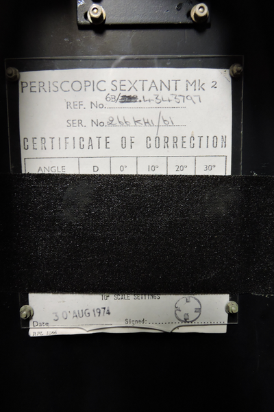 Sextant, Aircraft Periscopic, RAF Mk II, Ref No 6B/2838