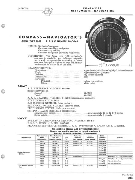 Kompass, aperiodisch, US Army Air Force Typ D-12