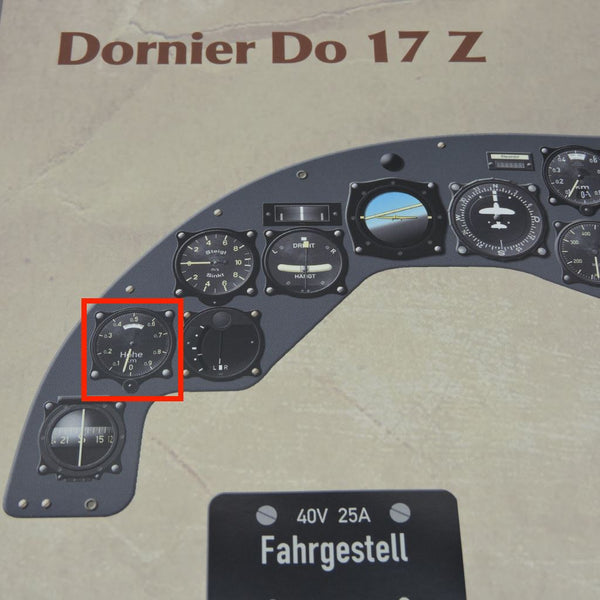 Altimeter, Luftwaffe, Fl.22316-1, R.Fuess Hohenmesser 1940