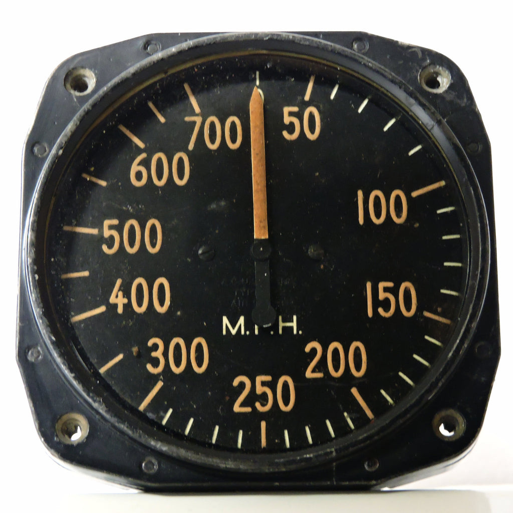 Airspeed Indicator, 700MPH, Army Type F-2, US Army Air Corps, WWII