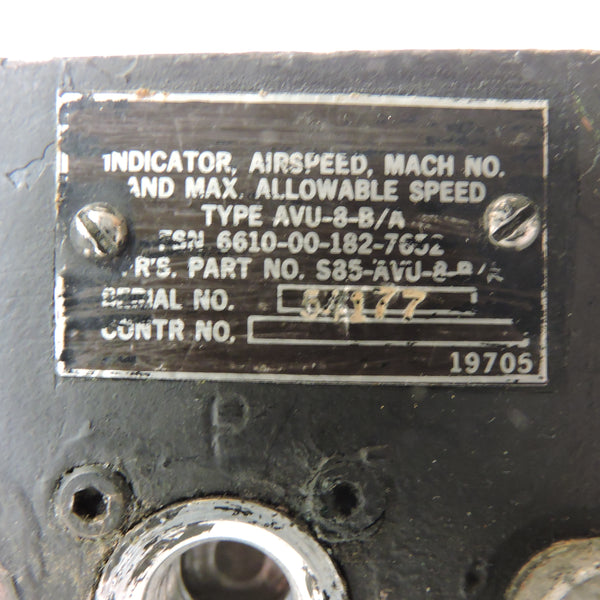 Airspeed / Mach Speed Indicator, Type AVU-8-B/A