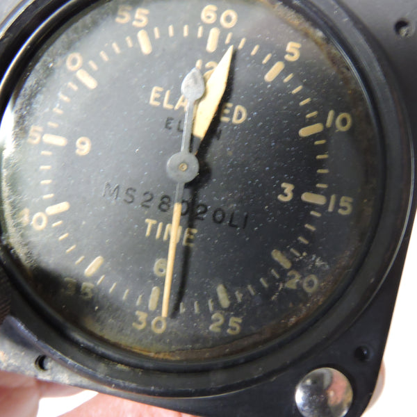 Aircraft Clock, Elapsed Time USAF USN MS28020LI