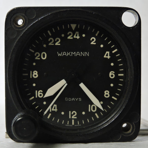 Flugzeuguhr, 24 Stunden, 8 Tage Wakmann Modell A-11-24