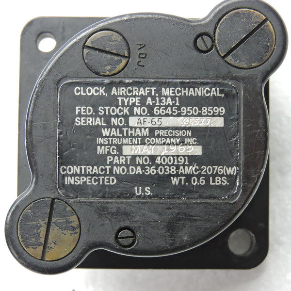 Aircraft Clock, 8 Day, Type A-13A-1, USAF 1965