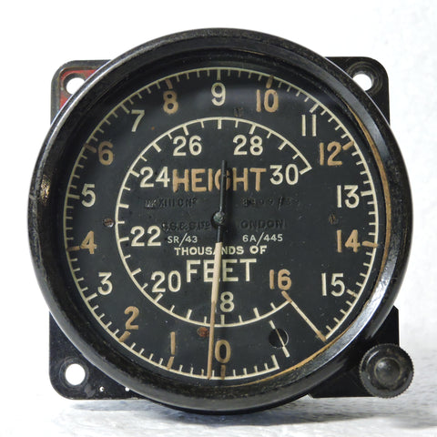 Altimeter, Mk XIIIC, 30,000ft, British Royal Air Force Ref 6A/445