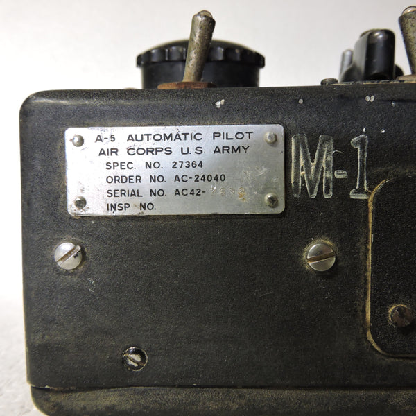 Autopilot Control Panel for A-5 Auto Pilot System, Sperry