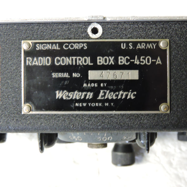 Radio Control Box BC-450A for SCR-274 Radio Set (with replacement crank)