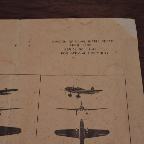 Anerkennungsplakat, japanische Flugzeuge, US Navy Intelligence 1942