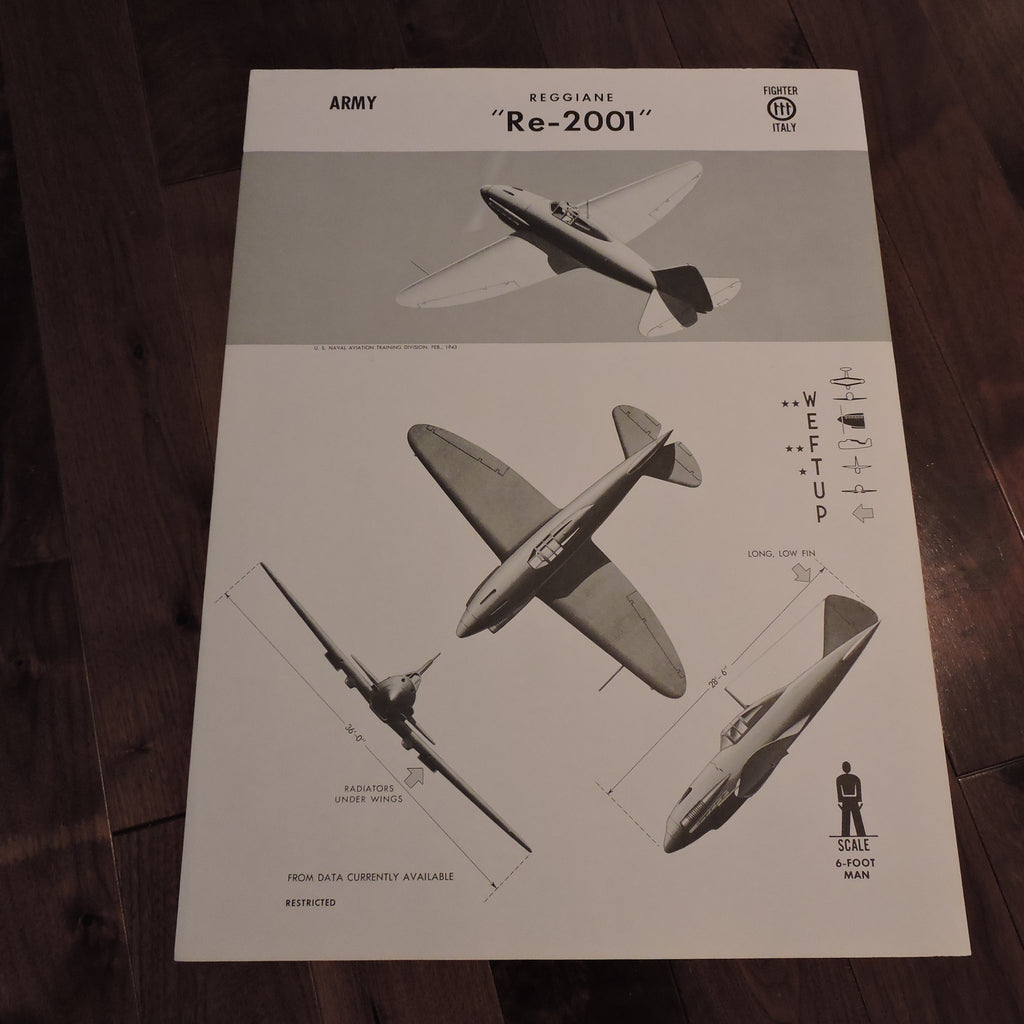 Recognition Posters, Italian Aircraft Collection of 4 Posters, US Navy 1942