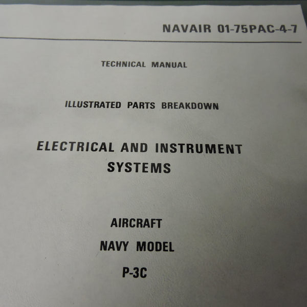 P-3C Orion Electrical and Instrument Systems Parts Manual 1974