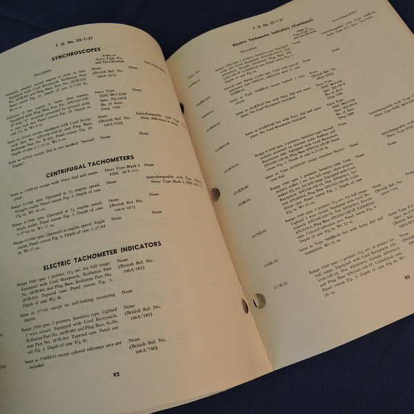 Allgemeine Austauschbarkeit von Flugzeuginstrumenten bis 5-1-3 Sept. 1947