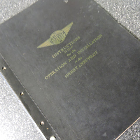 Sperry Aircraft Gyropilot Betriebs- und Installationshandbuch 1936