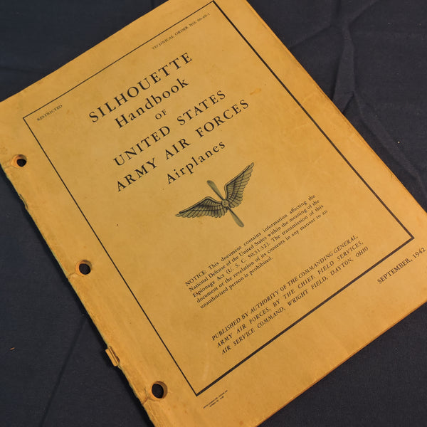Silhouette Handbook of US Army Air Forces Airplanes TO 00-40-1 1942