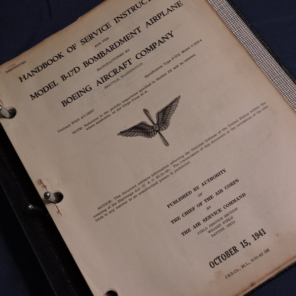B-17D Flying Fortress Handbuch der Serviceanweisungen 1941