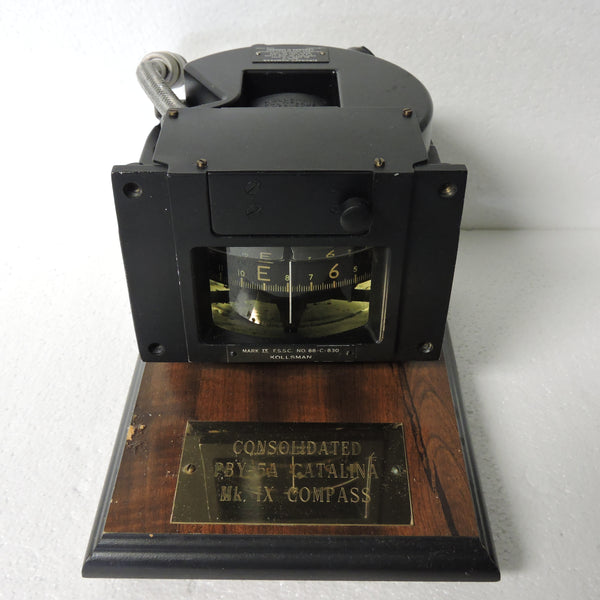 Compass, Magnetic Direct Reading, US Navy Mark IX with Plaque