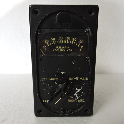 Fuel Quantity Indicator, Four Tanks, C-47 Skytrain, Dakota, WWII