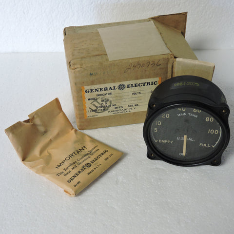 Fuel Quantity Indicator, GE Type 8DJ1LAS, 115 Gal, R88-I-2025 US Navy F4F