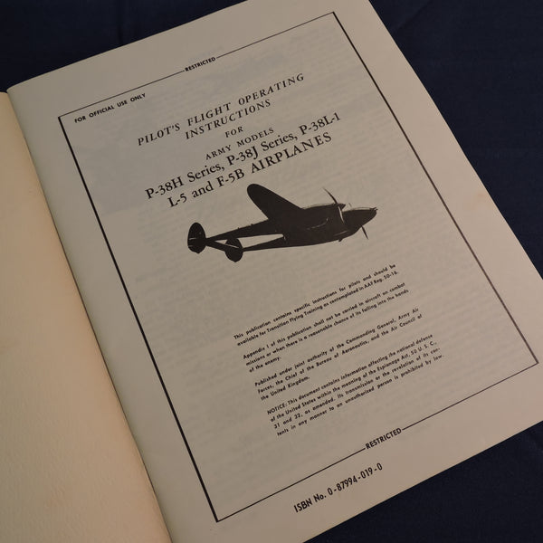 P-38 H, J, L  Lightning Pilots Manual Reprint