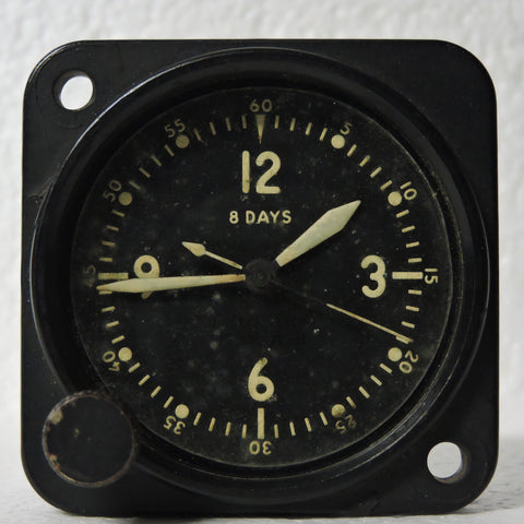 Aircraft Clock, 8-day, Type A-11 PN 21AE For parts or repair