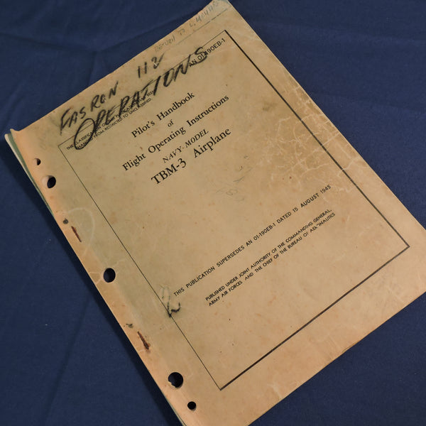 TBM-3 Avenger Torpedo Bomber Pilot's Handbook of Flight Operating Instructions 1945