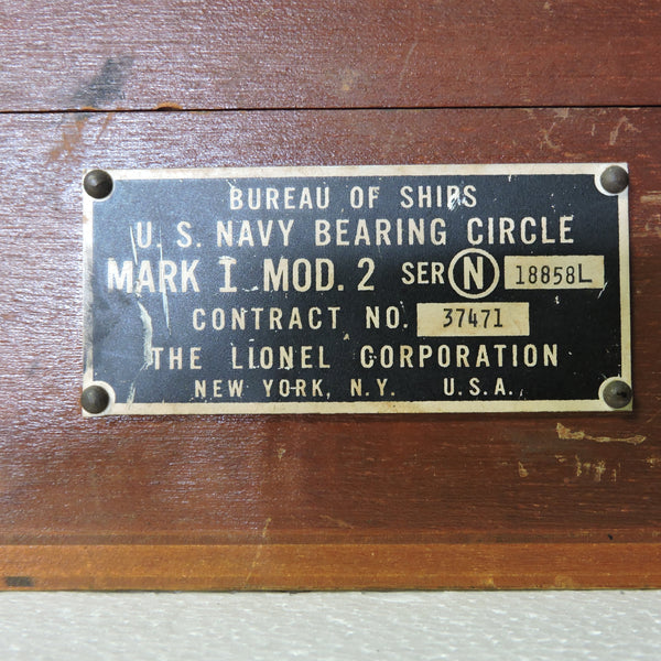 Bearing Circle, US Navy, Mk I Mod 2, 1943, in Wooden Case