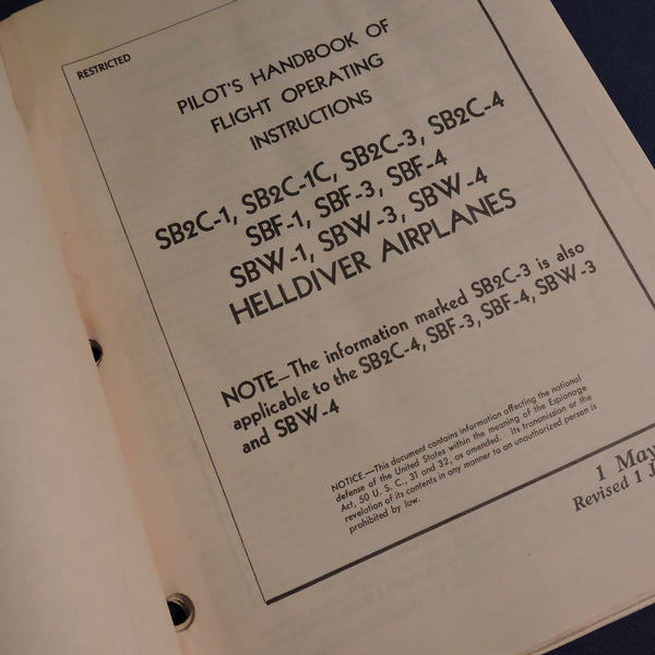 SB2C Helldiver Flight Manual 01-25RA-1 June 1944