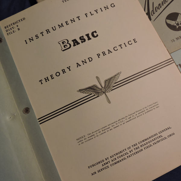 Instrument Flying Training Manuals, Set of 4, USAAF WWII