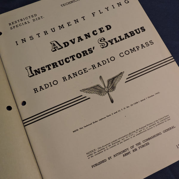 Instrument Flying, Advanced, Instructor Syllabus, USAAF WWII