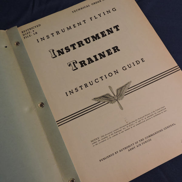Instrument Flying, Ground Trainer (Link Trainer), Instruction Guide, USAAF WWII