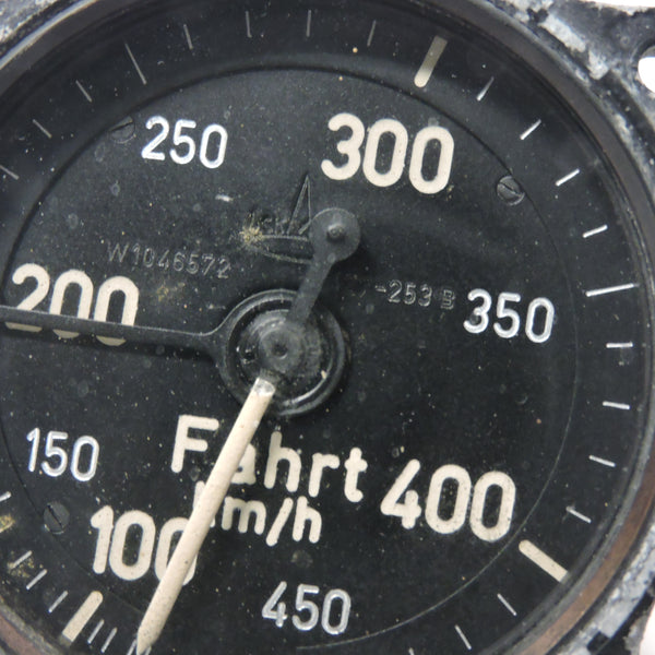 Airspeed Indicator (for the Patin "Dreiachsensteuerung"), 450 km/hr, Luftwaffe