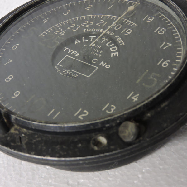 Altimeter, Type C, Tyco, 25,000FT, WWI to 1926 Air Service USArmy