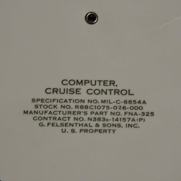 F9F-2 Panther Fighter Cruise Control / Rest Computer with Manual 1952