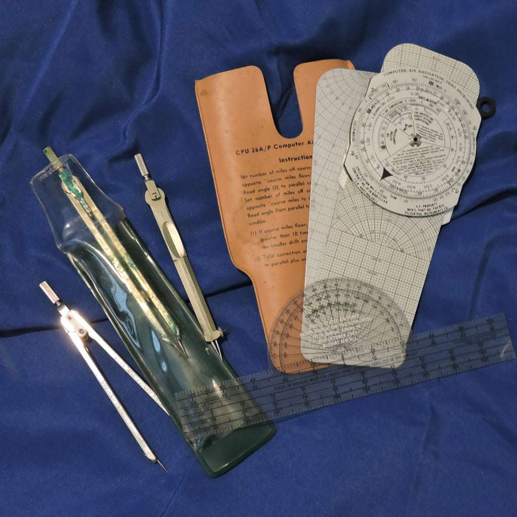 USAF Flight Computer Kit CPU26A P Plotter Dividers AeroAntique usaf-flight-computer-kit-cpu26a-p-plotter-dividers-aeroantique