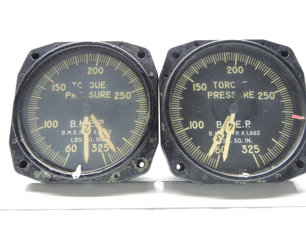 Torque Pressure / BMEP Indicators, Dual Engines 1&2, 3&4, C-121 Lockheed Constellation