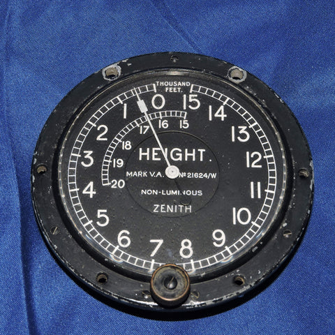 Altimeter, Simple, 20,000 FT., Zenith Mk V.a. WWI and/or Post WWI RAF