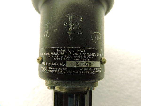 Manometer, 20 PSI, PN 6400-C4B1-A5, Bureau of Aeronautics, US Navy