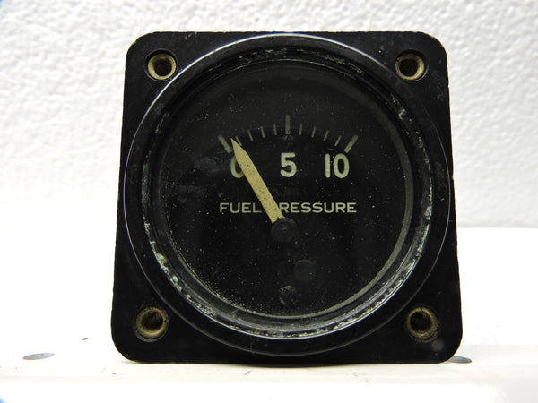 Fuel Pressure Gauge, 10PSI, PN 88G502, Bureau of Aeronautics US Navy