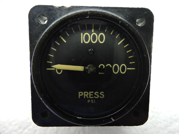 Pressure Gauge, 2000PSI, PN 12882-A, AN5771-4, similar to use in B-17, B-24