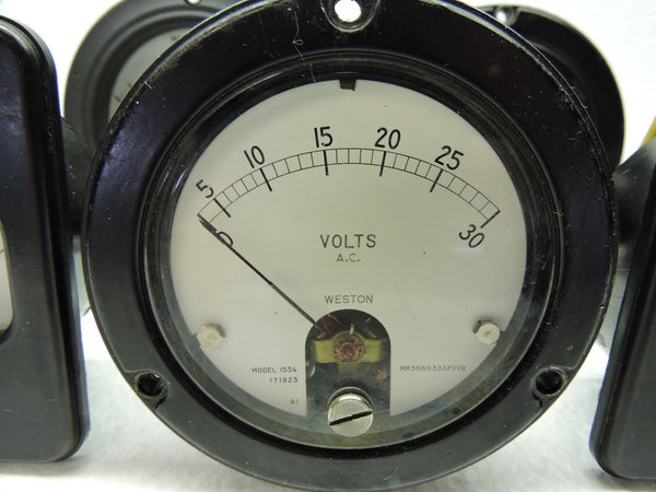 Amperemeter, Voltmeter, Lot von 6, Volt, Ampere, Mikroampere und Milliampere, Weston, Triplett