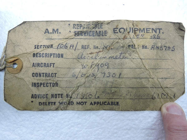 Beschleunigungsmesser, G-Meter, AN-5745, Hucknall Aerodrome, Rolls-Royce Flight Test