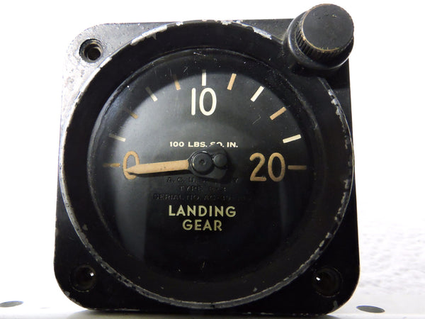 Landing Gear Pressure Indicator Type E-3 2000 PSI Air Corps US Army