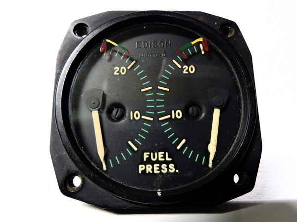 Fuel Pressure Indicator, Dual Engine, 0-25 PSI, AN-5772TIA US Navy