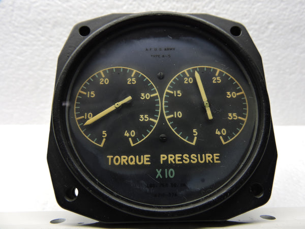 Torque Pressure Indicator, Dual Engine, AJ SAVAGE Bendix