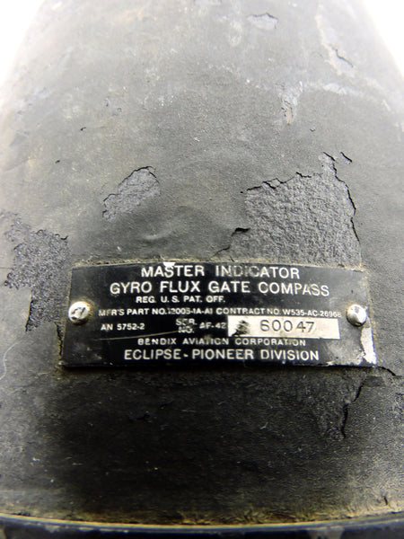 Flux Gate Gyro Master Compass Indicator, AN5752-2, WWII B-17, B-24, B-29